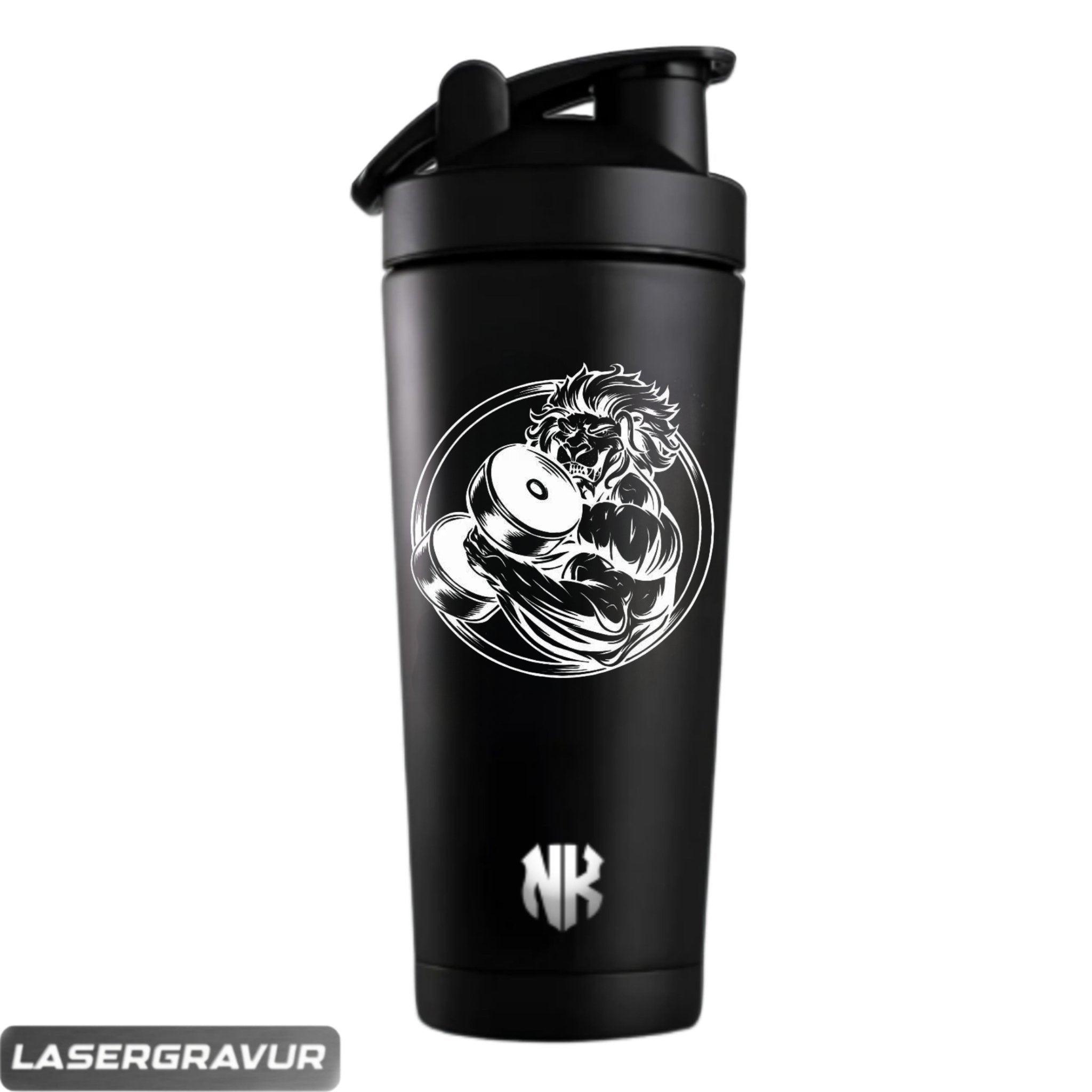 Fitness-, Protein-Shaker aus Edelstahl - LION POWER - NENKAIZEN